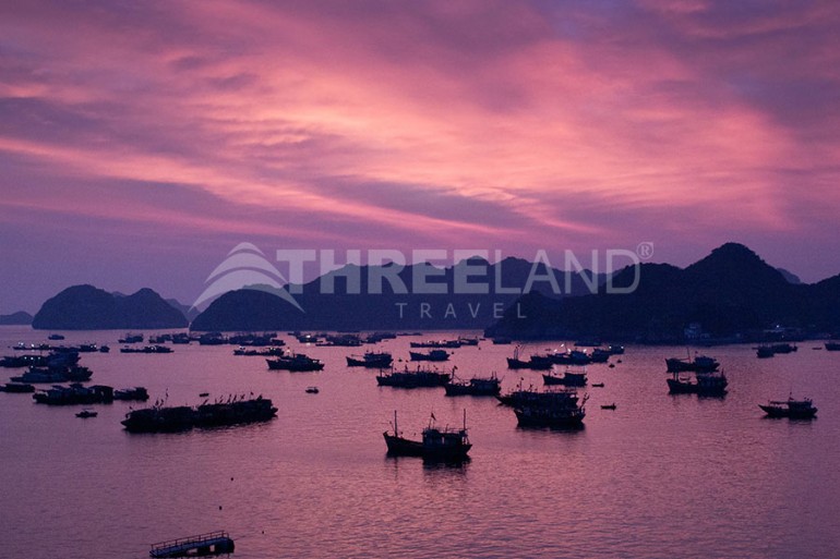 Sunset at Halong Bay, Vietnam